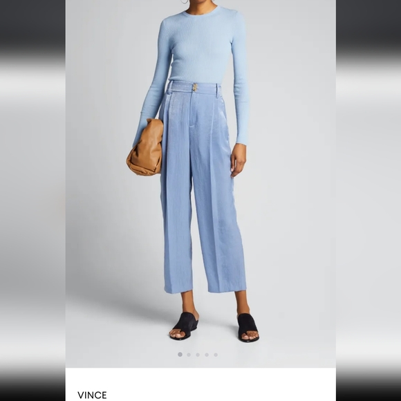 Vince Jackets & Blazers - Vince Satin Tailored Trouser Culotte Periwinkle Blue NWT